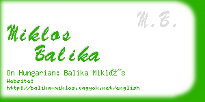 miklos balika business card